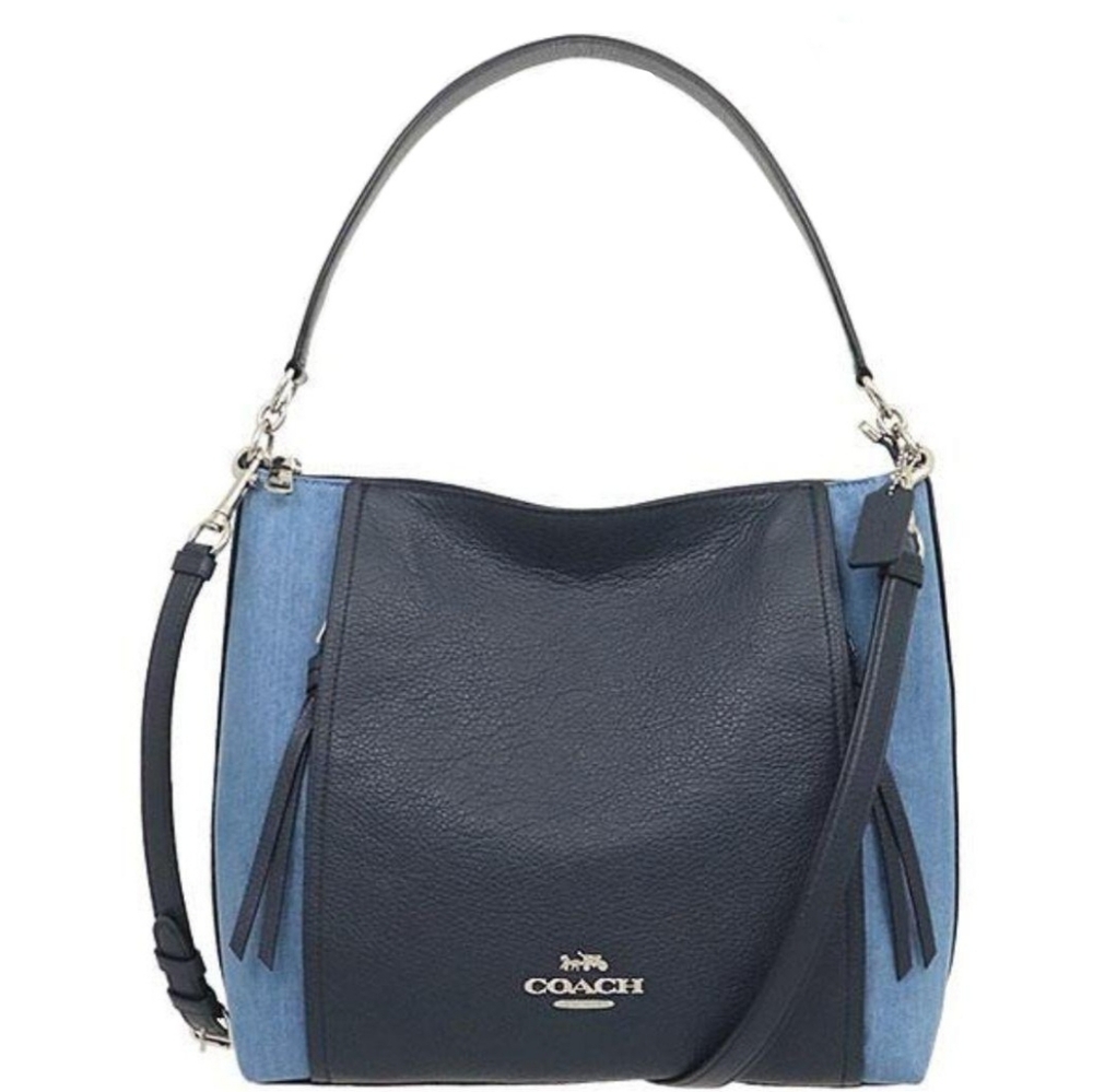 Denim & Leather Coach Marlon Hobo